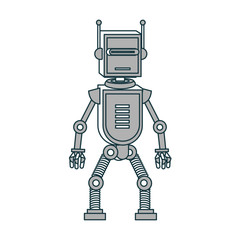 Fototapeta premium Funny robot cartoon vector illustration graphic design