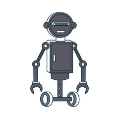 Funny robot cartoon vector illustration graphic design