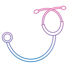 stethoscope or phonendoscope heatlchare icon image vector illustration design  purple to blue ombre line