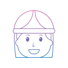 Obraz na płótnie Canvas woman engineer or contractor icon image vector illustration design purple to blue ombre line