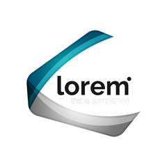 Clean professional business emblem, abstract transparent overlapping shapes