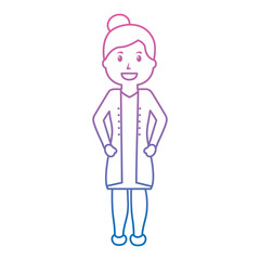 happy woman icon image vector illustration design  purple to blue ombre line