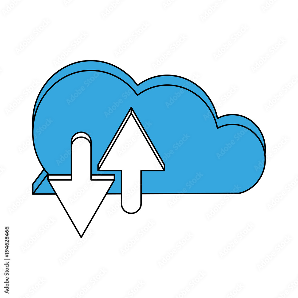 Poster cloud computing technology vector illustration graphic design