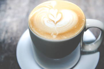 Cup of coffee with beautiful Latte art