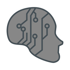 human profile with electrical circuit vector illustration design