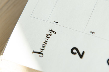 white paper of calendar