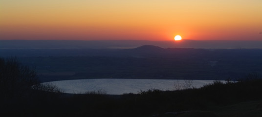 Cheddar Reservoir at sunset