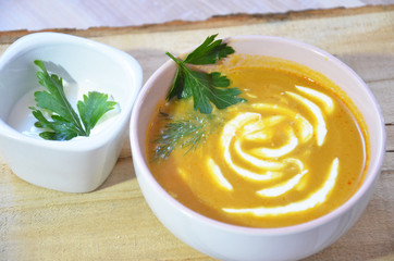fresh Carrot pumpkin soup