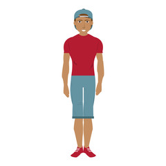 Fototapeta premium Young fashion man cartoon vector illustration graphic design