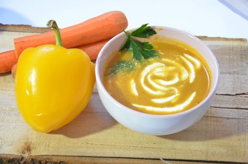fresh Carrot pumpkin soup