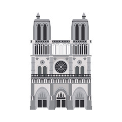 Fototapeta premium Gothic church building vector illustration graphic design