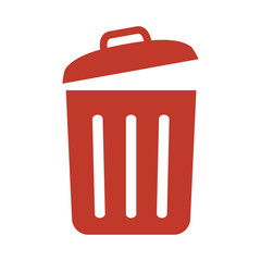 Trash bin icon on white background.