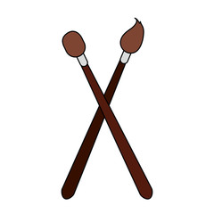 Paint art brushes vector illustration graphic design