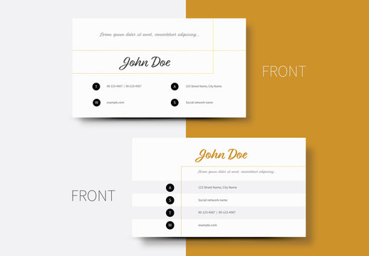 Business Card Layout with Thin Line Element 1