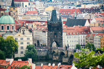 Fototapeta na wymiar Prague aerial view