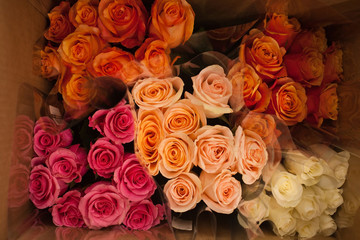 many bouquets of roses