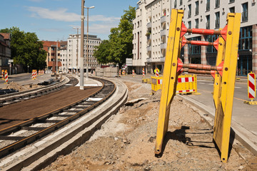 Bauarbeiten am Schienennetz von der Strassenbahn