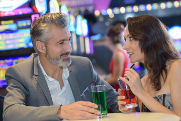 clubbing couple with drinks