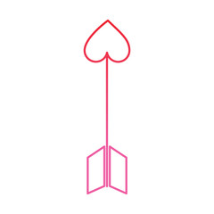 arrow heart cupid valentines day icon image vector illustration design  pink line