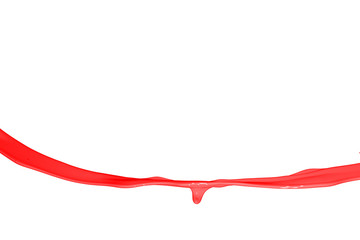 Red paint splash isolated on white background.