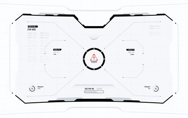 Sci-Fi Futuristic Vector HUD Interface Screen. Virtual Reality View Display