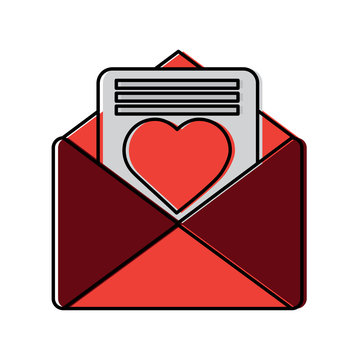 love letter valentines day related icon image design 