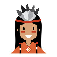 happy native american person icon image vector illustration design 