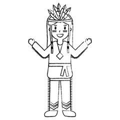 happy native american person icon image vector illustration design