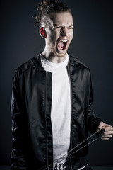 Young ginger man studio portrait