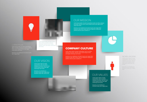 Floating Boxes Company Vision Infographic Layout