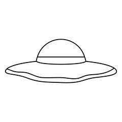 sun hat woman icon image vector illustration design 