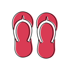 flip flops sandals beach icon image vector illustration design 