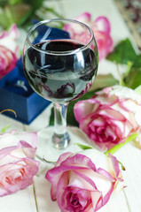 wine and flowers