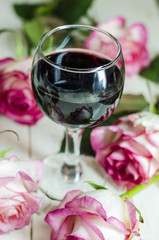 wine and flowers