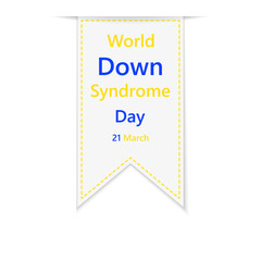 Obraz premium Ribbon for world Down Syndrome day. Vector illustration.