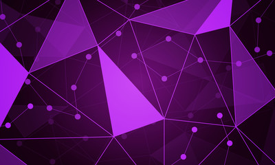 Triangular purple background in high-tech style