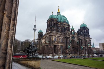 Beautiful view of historic Berlin Cathedral (Berliner Dom) at famous Museumsinsel (Museum Island) © k_samurkas