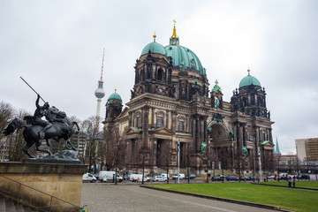 Beautiful view of historic Berlin Cathedral (Berliner Dom) at famous Museumsinsel (Museum Island) © k_samurkas