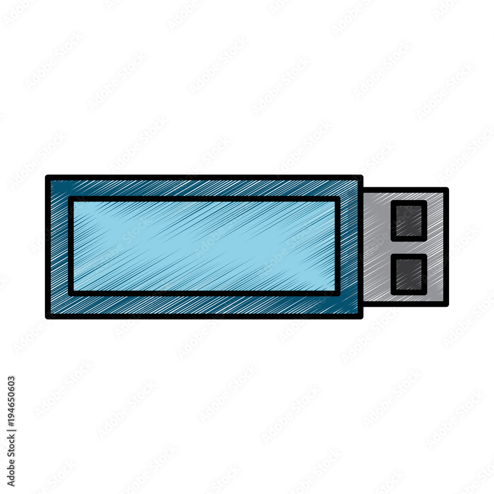 Poster usb backup copy device technology vector illustration drawing design