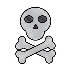 skull cross bones danger alert image vector illustration drawing design