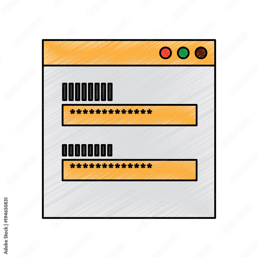 Poster screen access login password security vector illustration drawing design