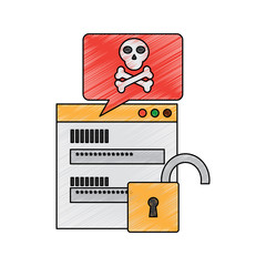 page login code message danger security unlock vector illustration drawing design