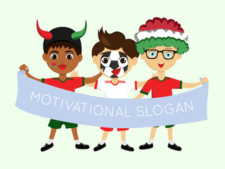 Fan of Belarus national football, hockey, basketball team, sports. Boy with Belarus flag in the colors of the national command with sports paraphernalia. Boy with Belarus flag in the form of a sport.