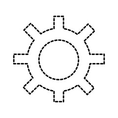 technology gear mechanism cog wheel vector illustration dotted line design