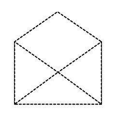 open envelope email letter communication icon vector illustration dotted line design