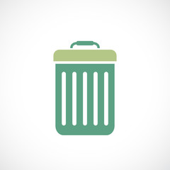 Green dustbin vector icon