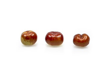 Jujube date fruit on isolated white background
