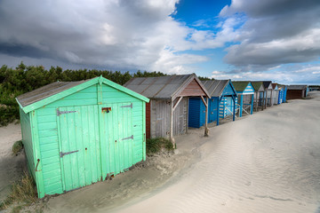 Fototapeta na wymiar Beach Huts in Sussex