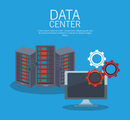 Data center equipment and technology vector illustration graphic design