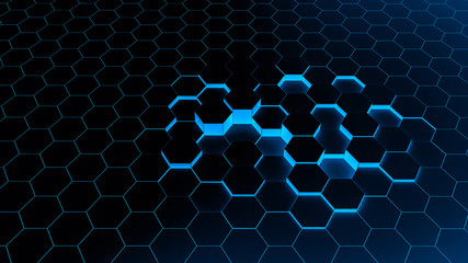 Abstract background hexagon blue
